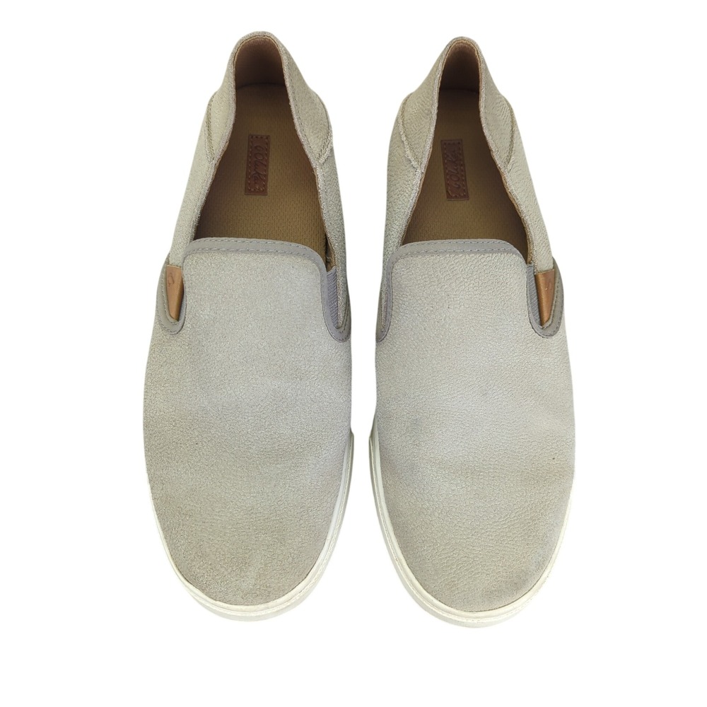OluKai Pehuea Leather Slip On Loafer Shoes Women's US 9.5 Tan Beige - Picture 4 of 8